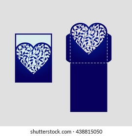 Wedding invitation envelope for cutting machine or laser cutting.