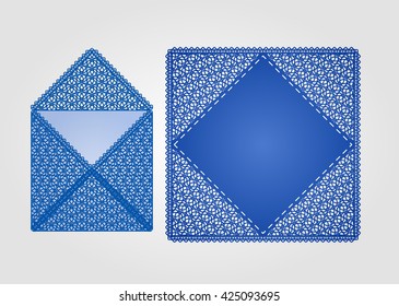 Wedding invitation envelope for  laser cutting.