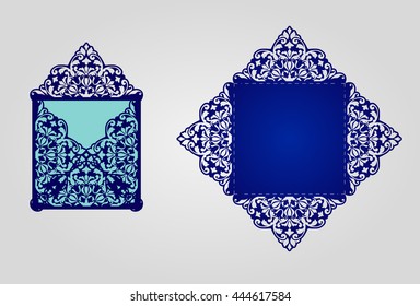 Wedding invitation envelope for laser cutting.