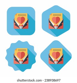 wedding invitation flat icon with long shadow,eps10