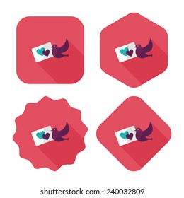 wedding invitation flat icon with long shadow,eps10
