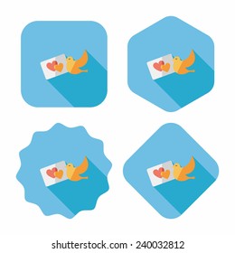 wedding invitation flat icon with long shadow,eps10