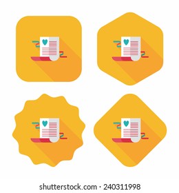 wedding invitation flat icon with long shadow,eps10
