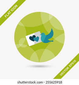 wedding invitation flat icon with long shadow,eps10