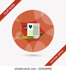 wedding invitation flat icon with long shadow,eps10