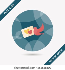 wedding invitation flat icon with long shadow,eps10
