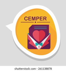 wedding invitation flat icon with long shadow,eps10