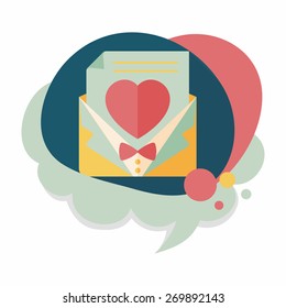 wedding invitation flat icon with long shadow,eps10