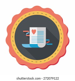 wedding invitation flat icon with long shadow,eps10