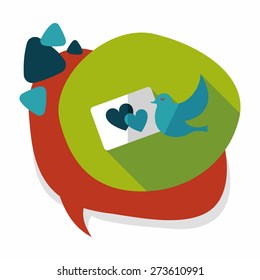 wedding invitation flat icon with long shadow,eps10