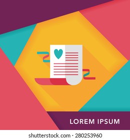 wedding invitation flat icon with long shadow,eps10