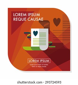 wedding invitation flat icon with long shadow,eps10