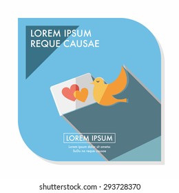 wedding invitation flat icon with long shadow,eps10
