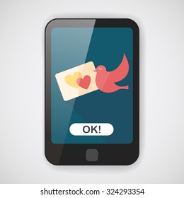 wedding invitation flat icon with long shadow,eps10
