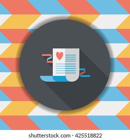 wedding invitation flat icon with long shadow,eps10