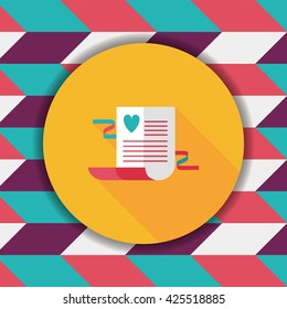 wedding invitation flat icon with long shadow,eps10