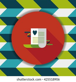 wedding invitation flat icon with long shadow,eps10