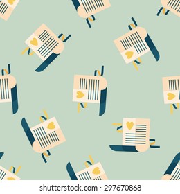 wedding invitation flat icon,eps10 seamless pattern background