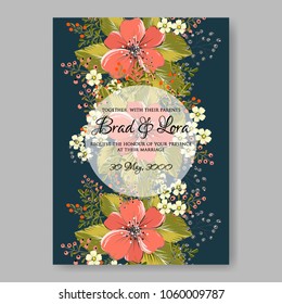 Wedding invitation floral background