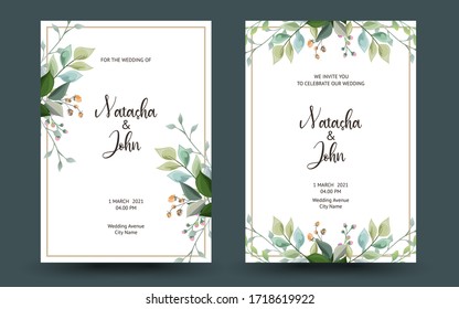 wedding invitation with floral  background design.