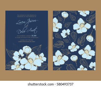 Wedding Invitation. Floral Background.Vintage Style.