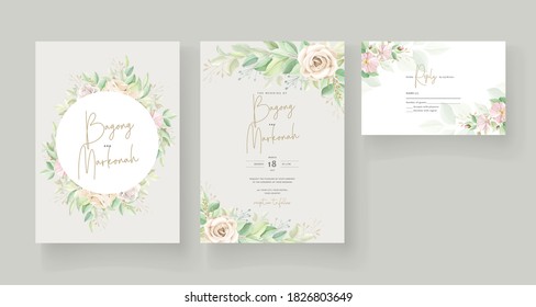 wedding invitation floral card set