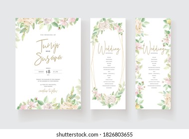 wedding invitation floral card set