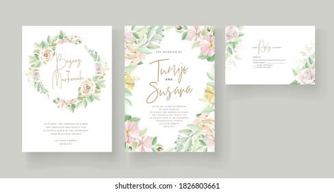 Wedding Invitation Floral Card Set