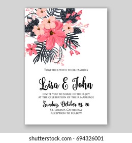 Wedding invitation floral card template