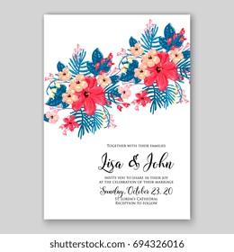 Wedding invitation floral card template