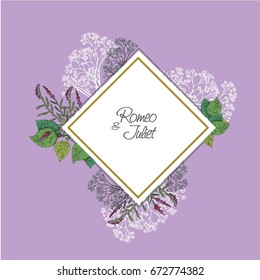 wedding invitation, floral element, leaves, flowers.Autumn floral design with flowers