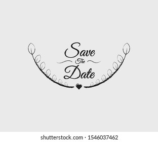 Wedding Invitation Floral Frame. Wedding Save The Date Flourish Frame for card, invitation, greeting.