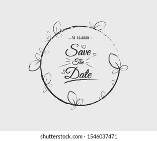 Wedding Invitation Floral Frame. Wedding Save The Date Flourish Frame for card, invitation, greeting.