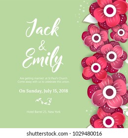 Wedding Invitation, floral invite card Design Wedding invite flyer. Wedding invite poster. 