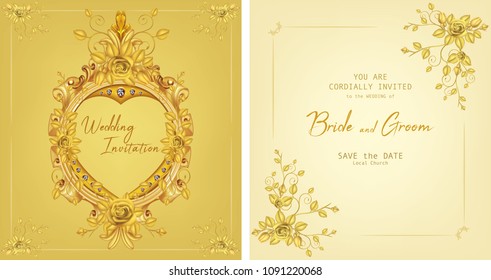 Wedding Invitation, floral invite card