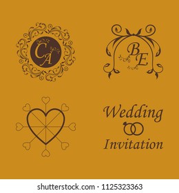 Wedding Invitation, floral invite modern card Design: branches decorative wreath & frame pattern. Vector elegant template