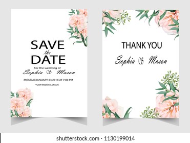 Wedding Invitation, floral invite thank you, rsvp modern card Design