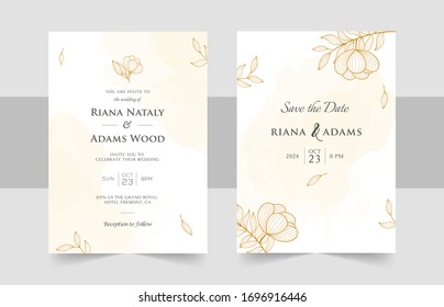 Wedding Invitation, floral invite thank you, rsvp modern card Design