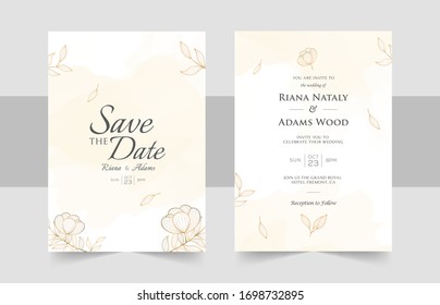 Wedding Invitation, floral invite thank you, rsvp modern card Design