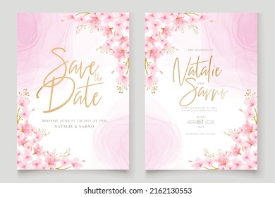 Invitación a la boda, bienvenida floral gracias, plantilla moderna de vectores de diseño de tarjeta