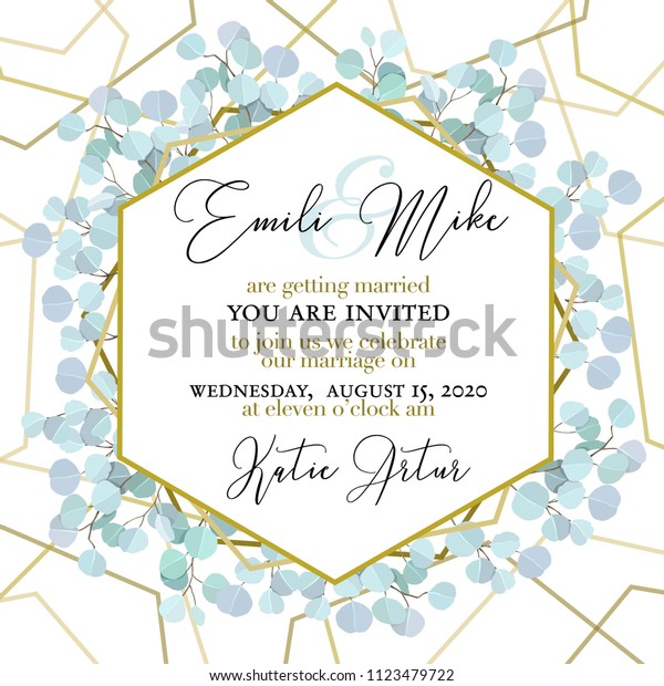 Wedding Invitation Floral Invite Thank You Stock Vector Royalty