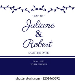Wedding invitation with floral ornament