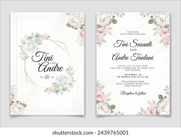 Wedding Invitation Floral Template. Illustrator and designer. Wedding Invites, save the date, Birthday Invites, Video Invites, E-Cards.