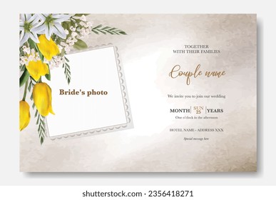 wedding invitation floral templates card