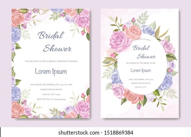 wedding invitation with floral vector