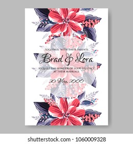 Wedding invitation floral vector background template pink dahlia daisy