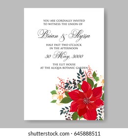Wedding invitation floral vector card template