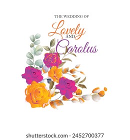 wedding invitation floral vector design