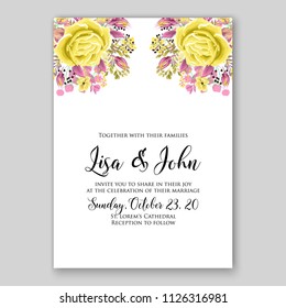 Wedding Invitation floral vector printable card template red Peony ranunculus flower wreaths and bouquets background for baby shower or bridal shower and parties