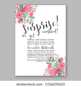 Wedding invitation floral vector template rose peony anemone greenery